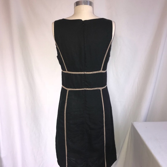 Kenar 100% linen black & tan dress - Picture 3 of 4